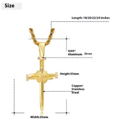 Zircon Cross Pendant Necklace