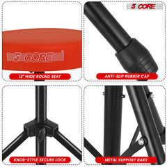 5Core Drum Throne Adjustable Guitar Stool Padded Drummer Seat for Adults & Kids